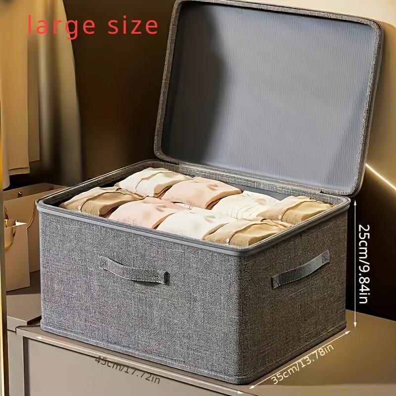 Foldable Storage Box with Cloth Cover, Large Capacity Quilt Storage Box, Underwear Storage Box Clothes Organizer