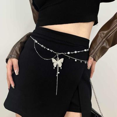 Premium Metal Butterfly Waist Chain Women'S Accessories Short Skirt Belt Decorative Dress Jk Trouser Chain
