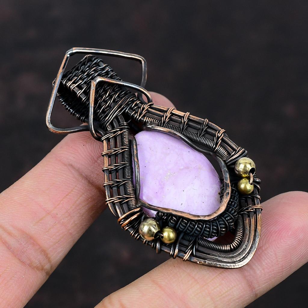 Phosphosiderite Pendant Copper Wire Wrapped Pendant Handmade Jewelry Gemstone Pendant Copper Wire Jewelry Phosphosiderite Jewelry For Gift