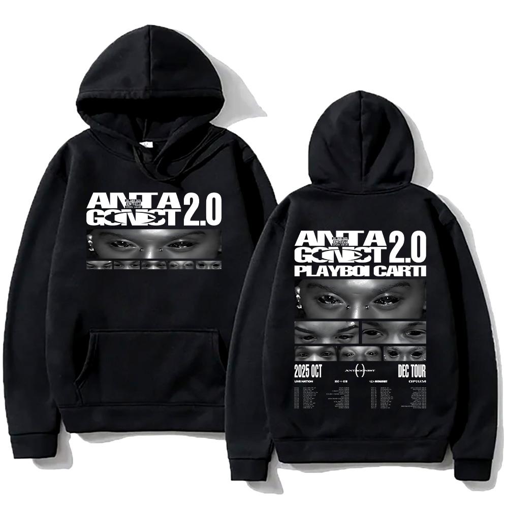 Rapper Hoodies Playboi Carti Antagonist Tour Sweatshirts Men Women Hip Hop Streetwear Male Pullovers Y2K