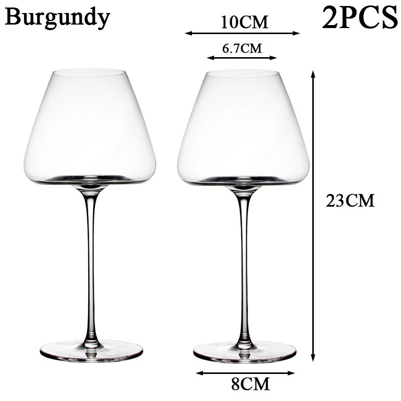 2PCS High-end Large Capacity Bordeaux Burgundy Red Wine Glass Cup Bar Restaurant Wedding Party Wine Set Household Drinkware Gift