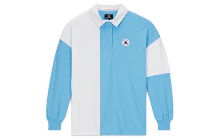 Converse Polo Shirts Women s Blue Polo Collar Moderate Straight Fit 10025192-A01 L