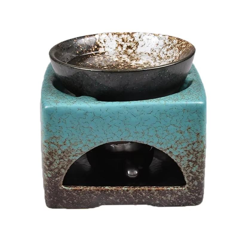 3 in 1 Tea Stove Retro Oil Incense Burner Ceramic Essential Aromatherapy Lamps Aroma Stove Home Living Room Indoor Candle Holder