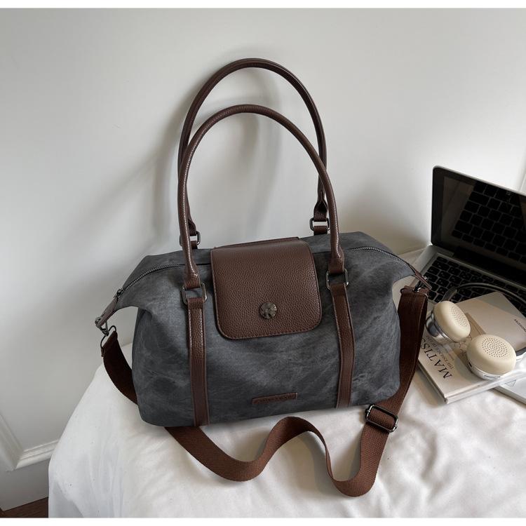 Large Capacity Tote Bag 2025 Women's Korean New Fashion Casual Shoulder Messenger Bag Retro Handbag