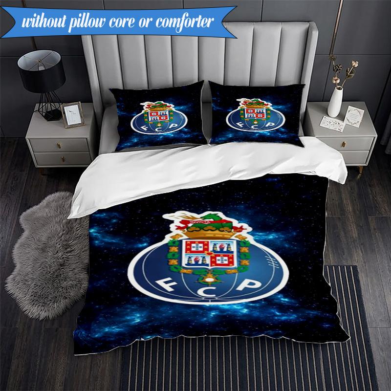 3PCS Fc Space Emblem Printed Soft Bedding Set,Including 1pc Duvet Cover And 2pcs Pillowcases Perfect for Bedroom, Dormitory, Fan gift