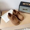 British Style Retro Lace-up Platform Loafers Women's Autumn 2025 New Small Versatile Frosted Leather Shoes