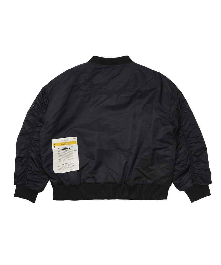 Stigma Zipper Oversized Ma-1 Jacket Black