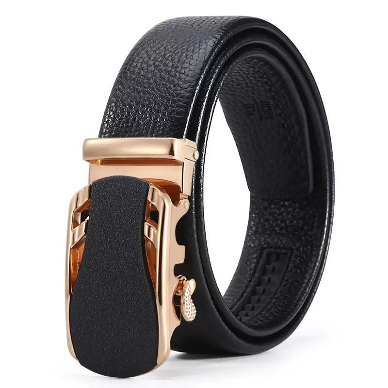 Trendy Youth & Middle-Aged Men's Genuine Leather Automatic Buckle Belt - Korean Style for Casual & Business Wear