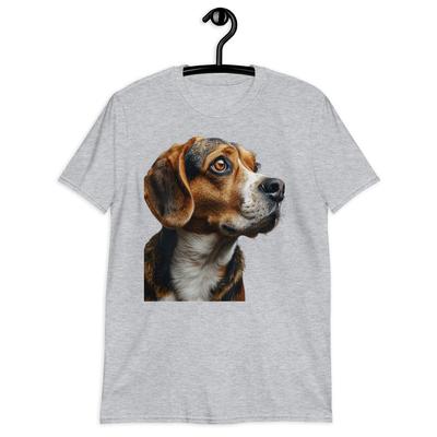 Beagle Hundekopf Grafik Kurzarm Unisex T-Shirt | Niedliches Tier T-Shirt