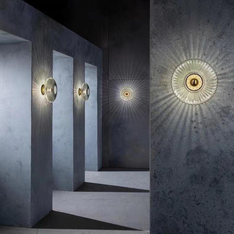Postmodern Bauhaus Glass Wall Lamp for Bedroom or Hotel Ambiance