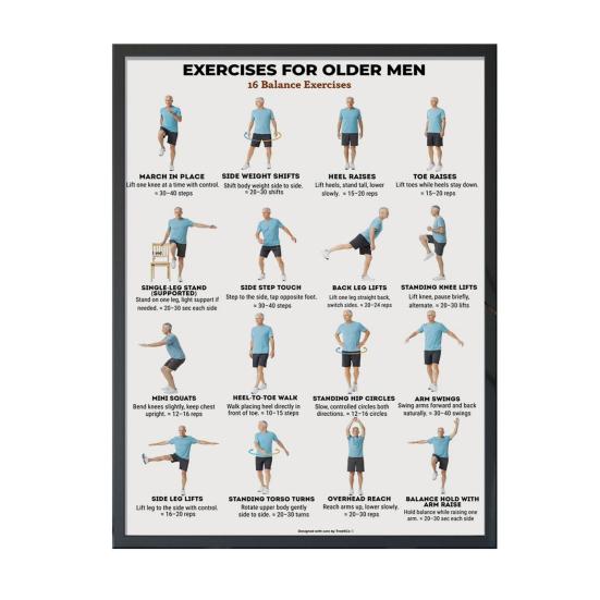 Chair Exercise Poster Seated Workout Chart Gentle Chair Yoga Movements Low Impact Exercise Guide for Seniors Beginners