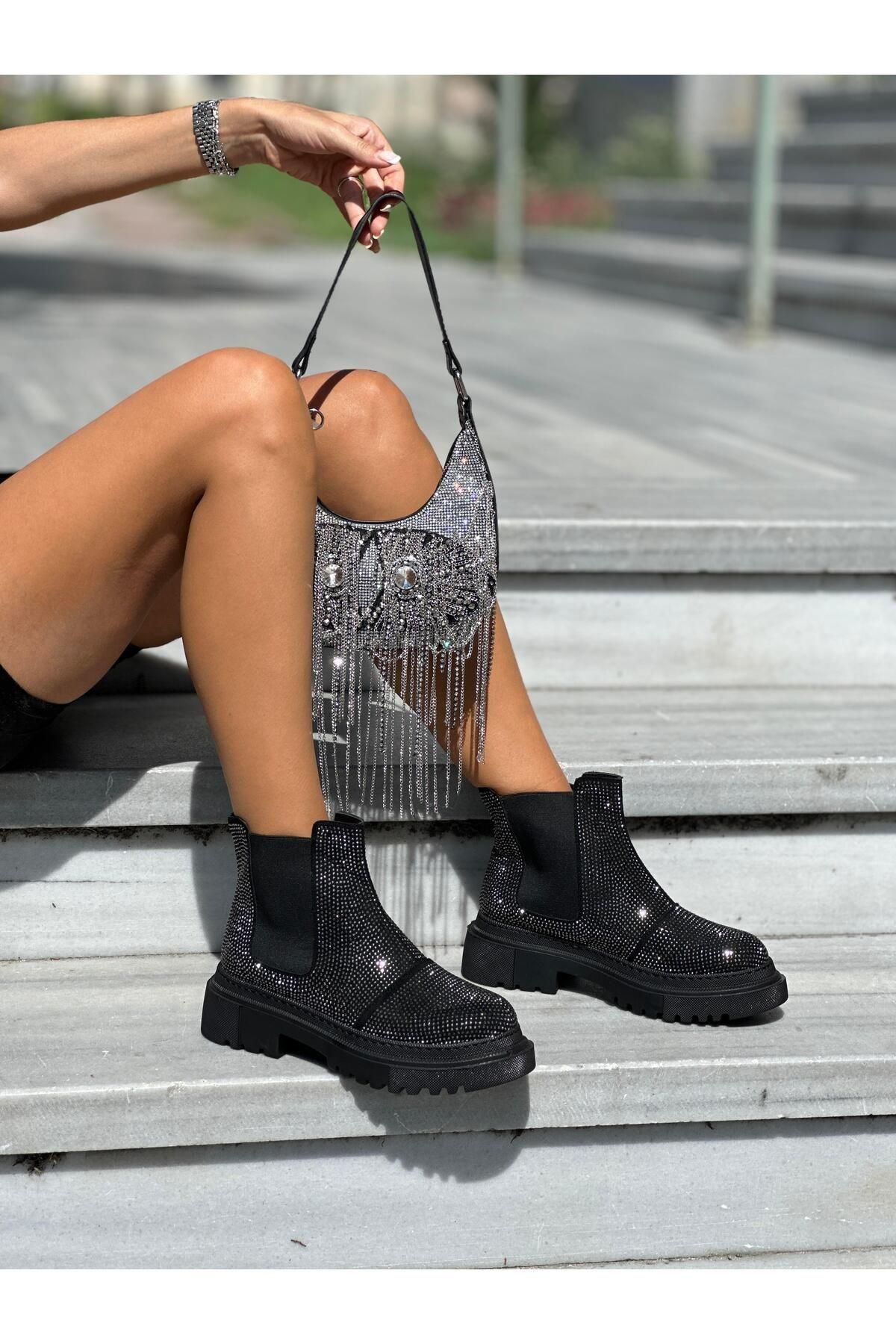 

Женские современные стильные модные сапоги Kristy Stoned Black 36