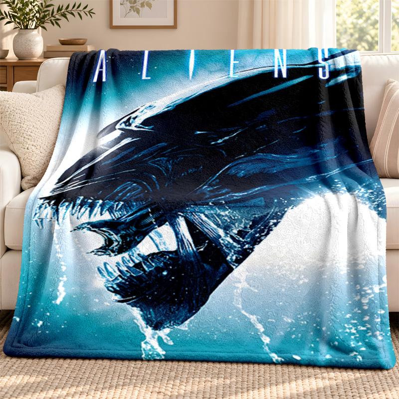 Alien blanket Flannel Blanket Soft Cozy Plush Throw for Sofa Bed Lightweight Home Decoration Outdoor camping