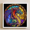 Vollstickerei Baumwollgarn 11CT Gedruckter Buntglas Drache Kreuzstich