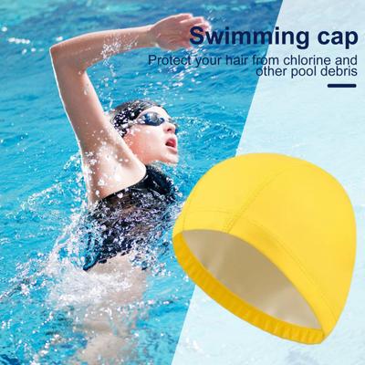 2Pcs Adults Swim Cap Water Resistant Elastic Breathable Long Short Hair Swimming Hat Solid Color Men Women Swimming Pool Cap