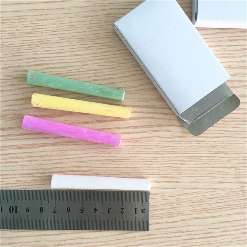 Stationeries 12 Sticks Dustless Drawing Chalk School Office Supplies with Chalkboard Eraser