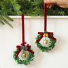 Artificial Green Leaves Christmas Bell Pinecone Velvet Bow Xmas Wreath Christmas Decorations Christmas Gift