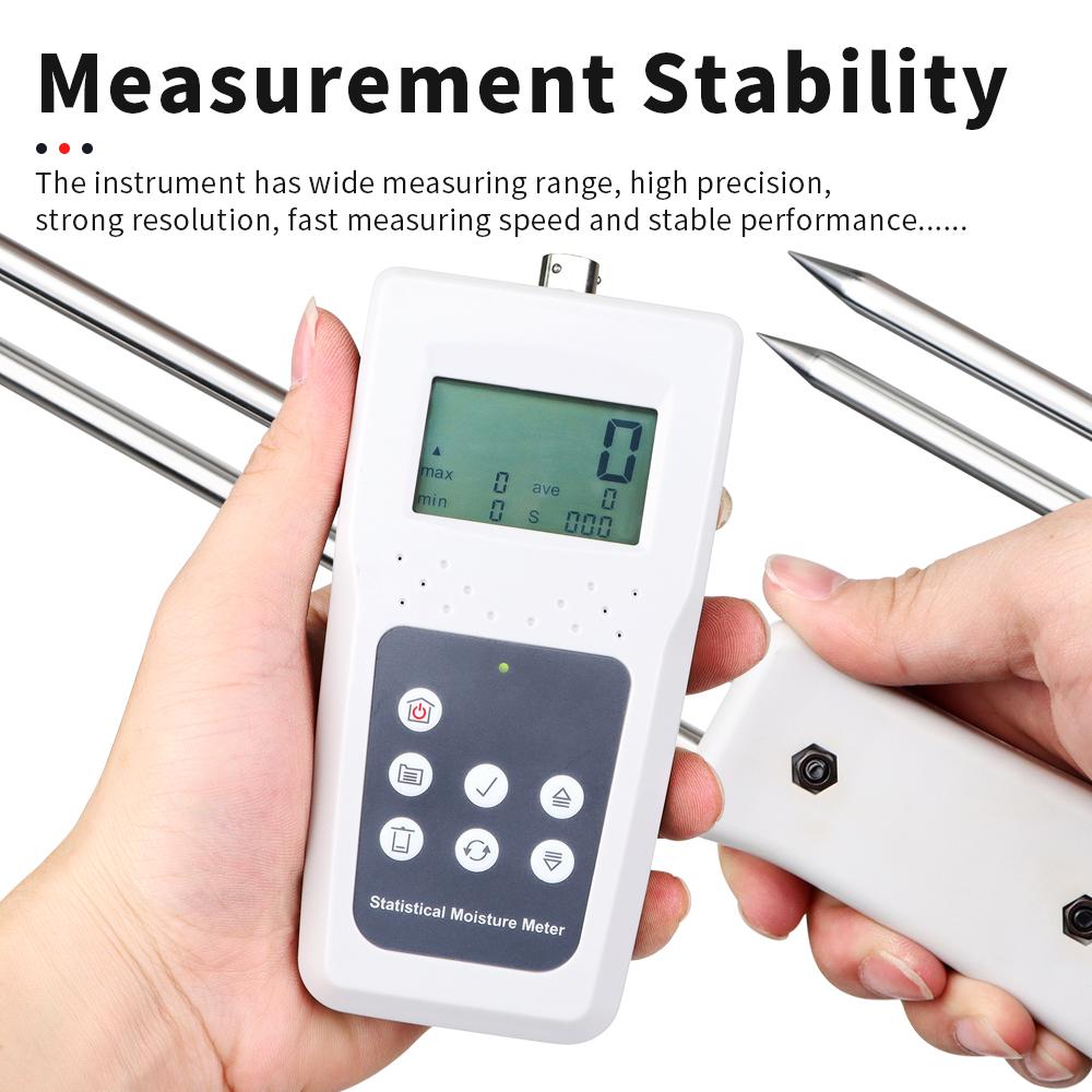 Hay Moisture Meter LCD Display Compressed Hay Straw Measuring Tool for Cereal Straw Bran Forage Grass Bamboo Grass Testing Fibre