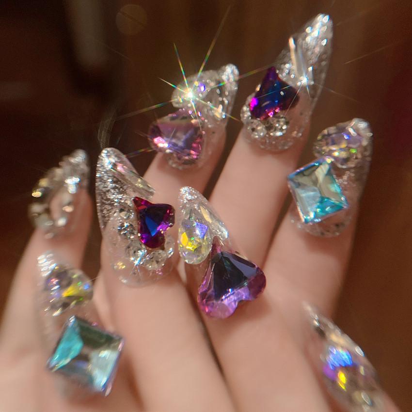 Nail Hand Wearing Nails Fashion Highgrade Pure Wind Rhinestone Nail Style Patch