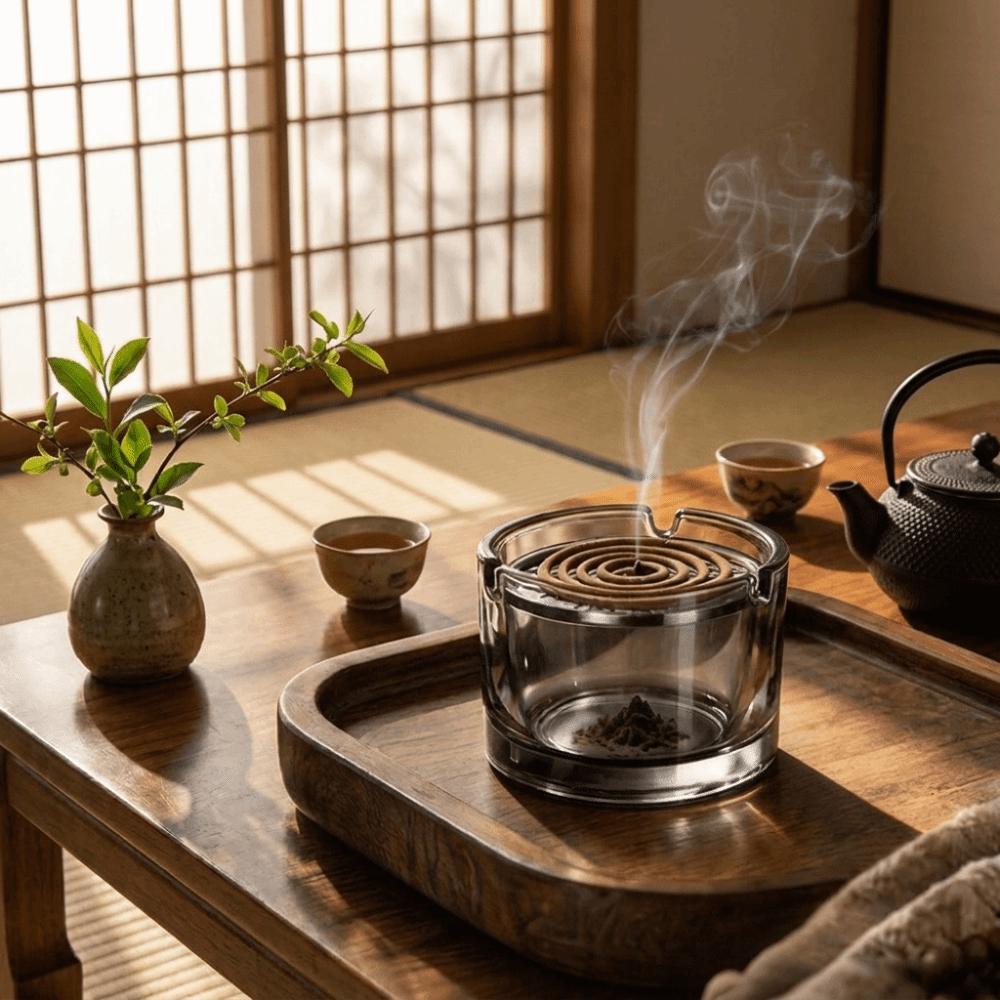 Anti Dust Glass Incense Burner Metal Filter Screen Aromatherapy Stove Home Decor