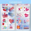 Xh110 Cute Cartoon Valentine's Day Heart Window Stickers For Kids 8 Pack Set