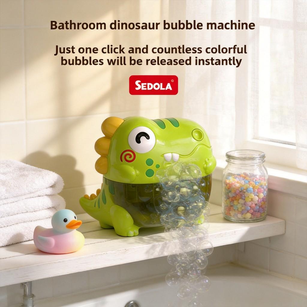 Dinosaur Bubble Machine For Kids Bath Toys With Lights And Music For Sensory Play
