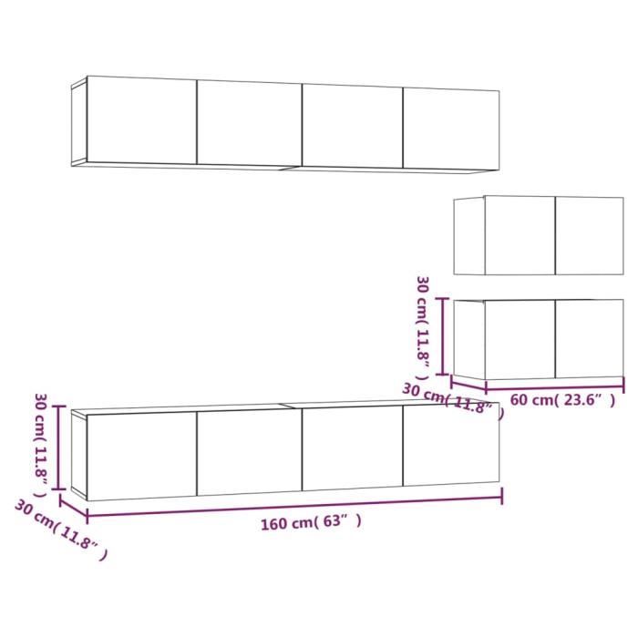 VidaXL Ensemble de meubles TV 6 pcs Chêne sonoma Bois d'ingénierie 3114600