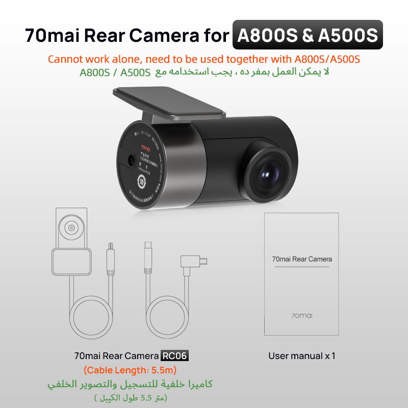 70mai Rear Cam RC06 RC12 RC14 RC22 RC24 RC41 Interior Cam FC02 for 70mai Dash Cam Dual-Channel Recording Parking Recording