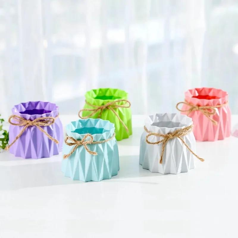 Plastic Flower Vase Invincible Wedding Birthday Art Home Arrangement Decoration Nordic Style Home Decor  Vase Decoration