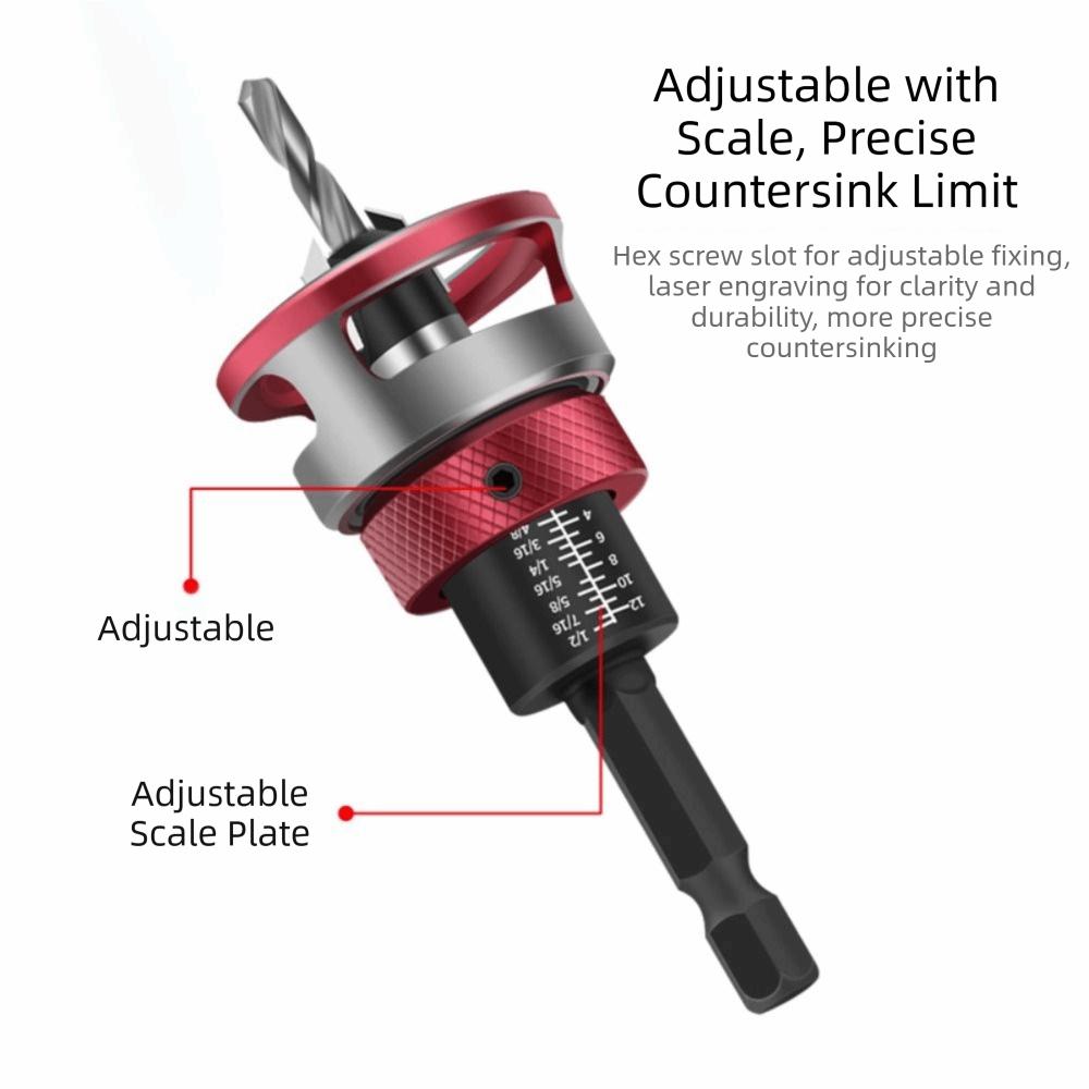 5pcs/box Smooth Drilling Countersink Drill Bit Two-Flute Drill Bit Hidden Screw Installation