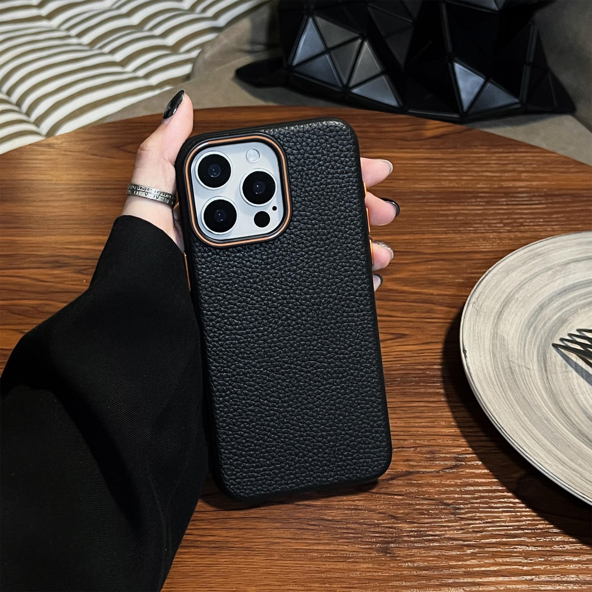 

Подходит для Apple 16 Lychee Pattern Чехол для мобильного телефона iPhone 15 Чехол для мобильного телефона Однотонный бархатный тканевый 11 Защитный чехол Высококачественное ощущение iPhone11