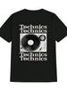 Vintage Technics Plattenspieler GraphicDJInspiriertes Retro-Design100% Baumwolle Rundhals Kurzarm Lässig Bedrucktes Herren-T-Shirt