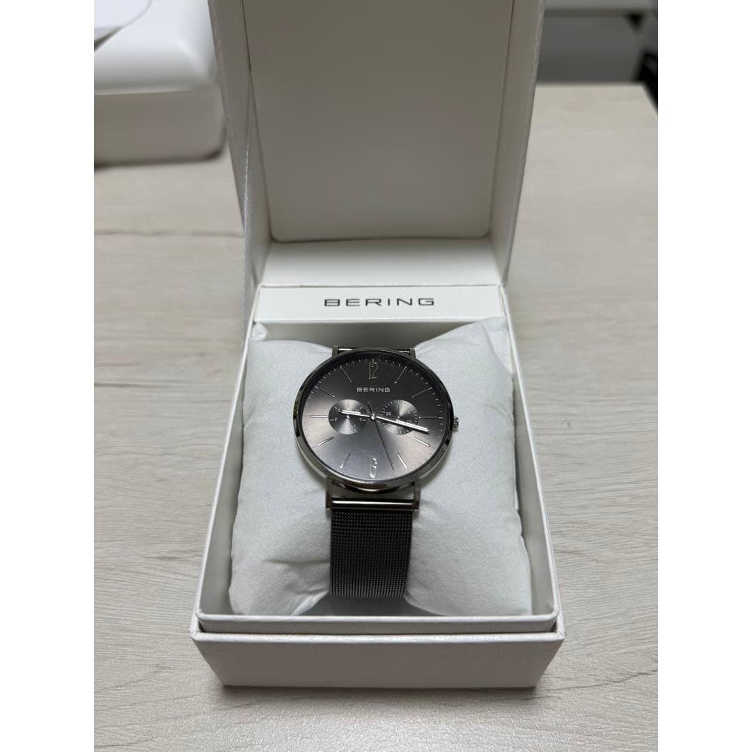 Used BERING Watch Gray Warranty Included