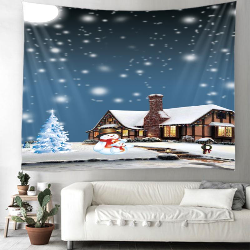 Grenzüberschreitende Weihnachtsfeiertags-Dekorationsszene zum Aufhängen, Stoff-Wandverkleidung, Schlafzimmer-Wandteppich