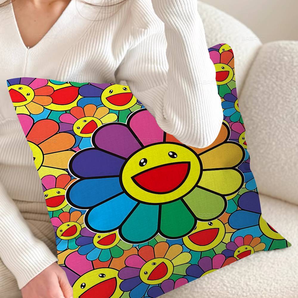 Fashing T-Takashi M-Murakami Pillow Gift Home Office Decoration Bedroom Sofa Car Cushion Cover Case 45X45