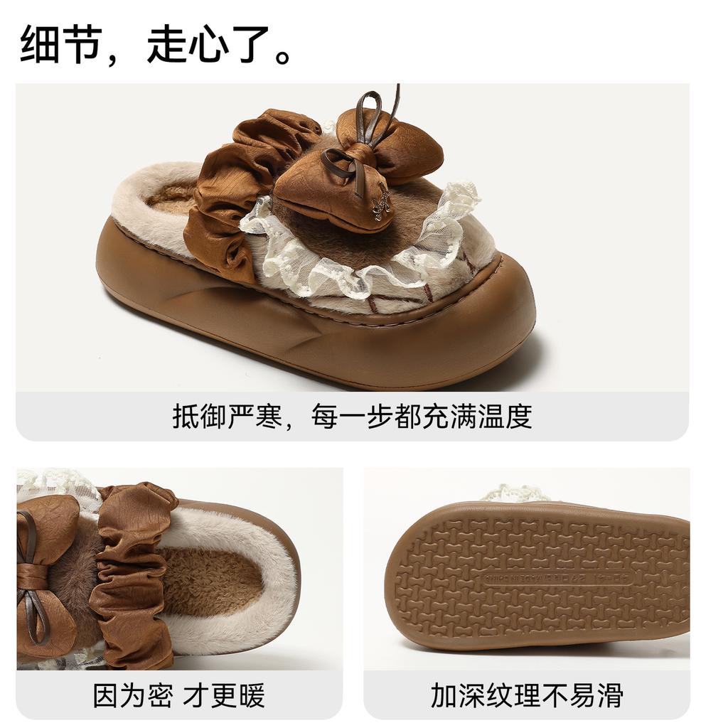 Winter cotton slippers home thick bottom warm winter wear non-slip home plush slippers