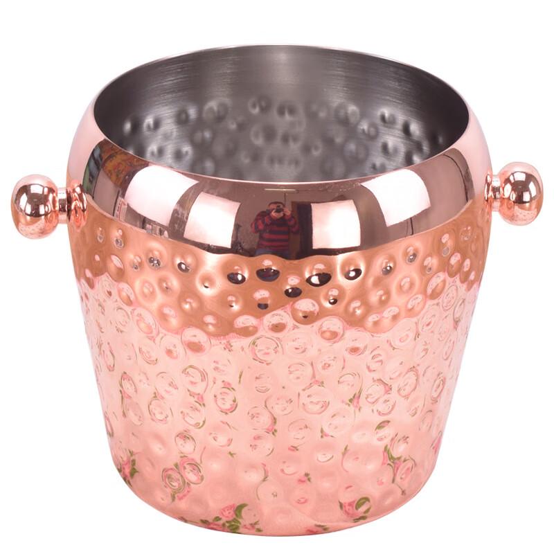 Hammered Rose Gold Ice Bucket
