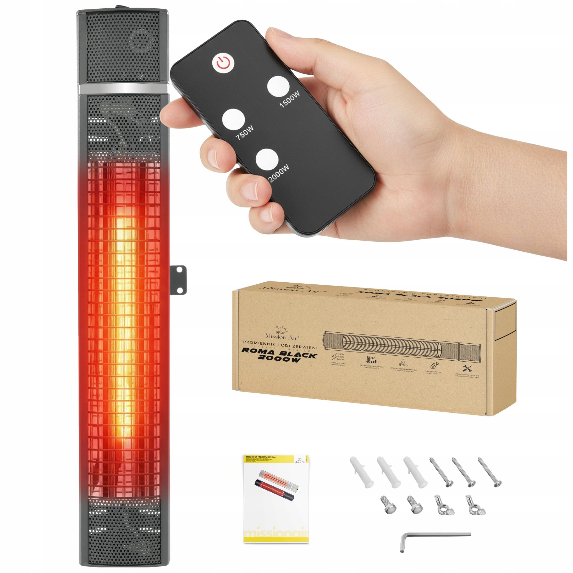 ROMA BLACK 2000W terrasverwarmer