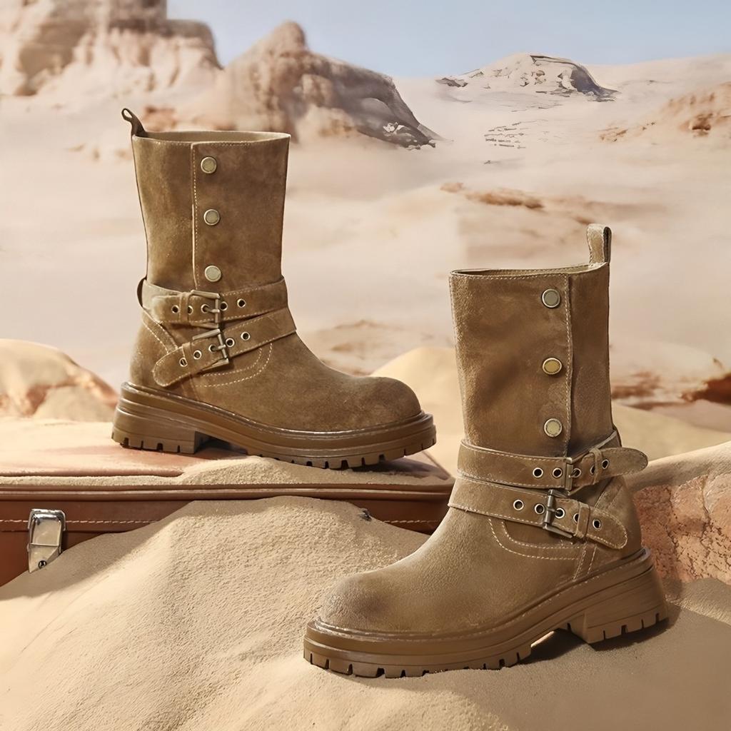 Martin boots women's matte lapel two wear belt buckle versatile western cowboy boots locomotive boots rhubarb boots platform women's shoes