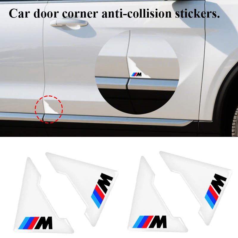 QSC24 4Pcs Car Door Corner Cover Bumper Crash Protection Stickers For BMW M5 M4 M3 F20 F40 F22 F30 E90 F32 F10 F06 F07 F46 E60 Z4 G20