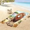 Vibrant Mane Jungle King Print Beach Towel, Quick Drying, Suitable for Travel, Outdoor Sports, Jogging, the Beach and Swimming, Gift