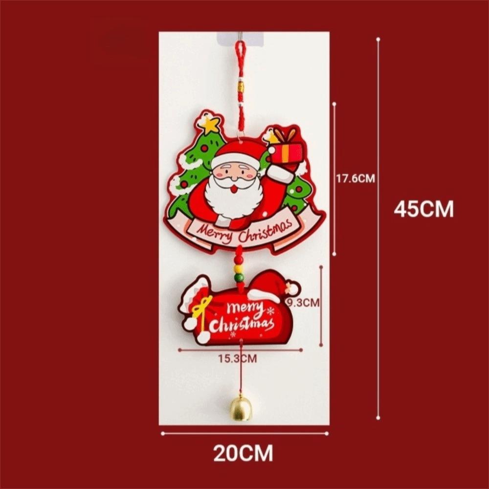 Holiday Ornament Santa Claus Christmas Hanging Pendant 45cm Snowman Xmas Wind Chime Paper Metal Door Hanging Festive Decor