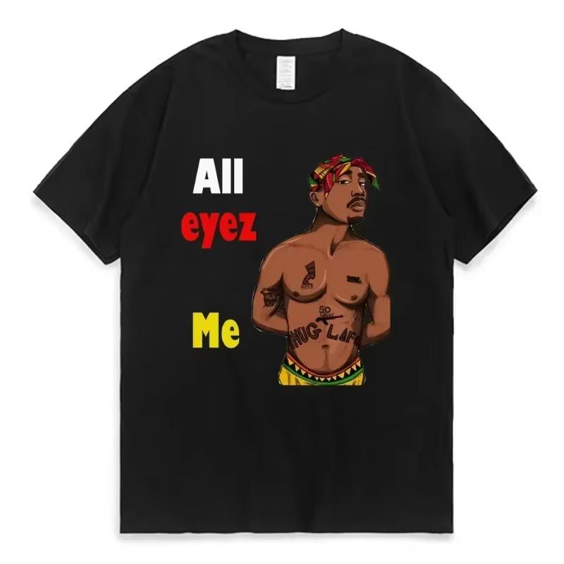 2026 Rapper Tupac 2pac Hip-hop Streetwear T-shirt a Manica Larga Moda Estiva Uomo Donna Bambino T-shirt in Cotone Maglietta a Manica Corta