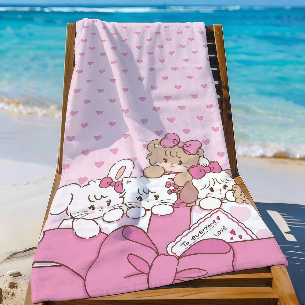 Cartoon mikko PINK CUTE Towel Quick Drying Beach Towels Are Suitable For Swimming Pools Camping Yoga And The Gym