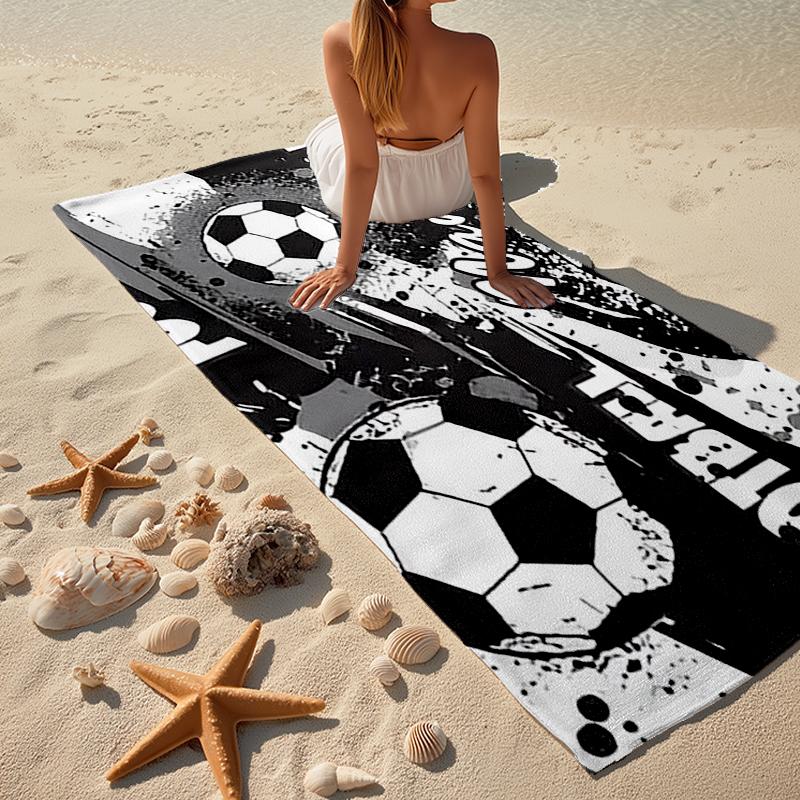 Custom Name Ultra-Soft Beach Towel with Soccer Theme,Ideal for Pool - Camping, Diving - Perfect Travel Essential, Vibrant Beach Towel.