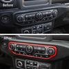 Red Center Control Air Conditioner Switch Frame Trim  For Jeep Wrangler JL 2018+
