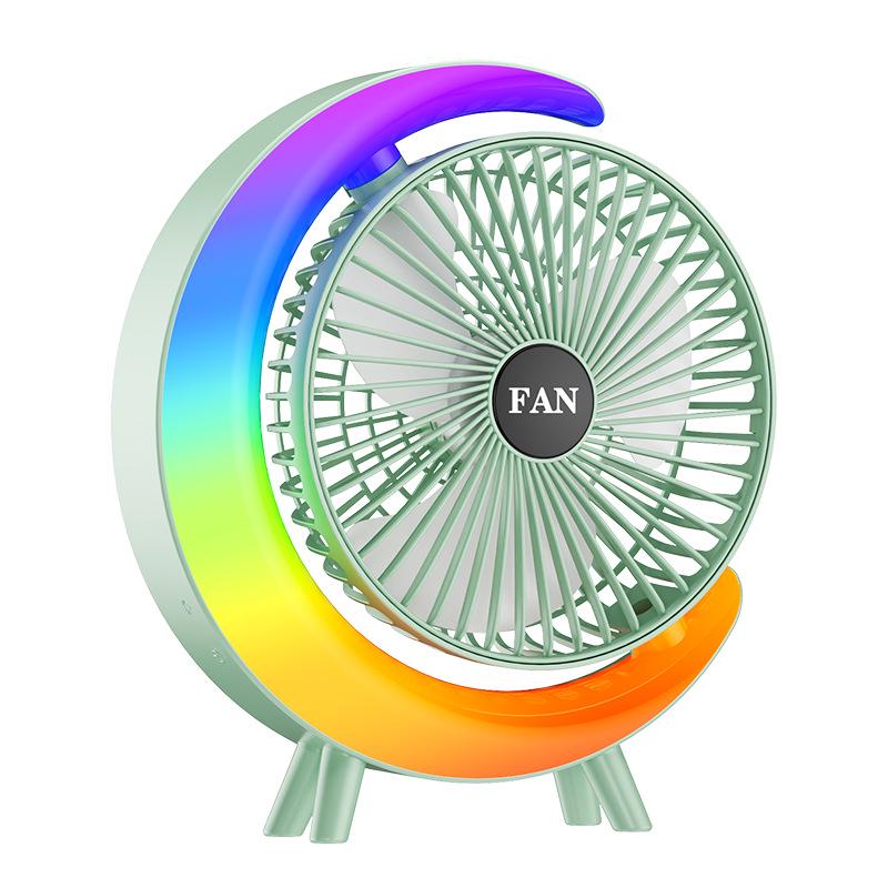 Rechargeable RGB Desktop Fan: High-Performance, Portable, for Home and Office Use