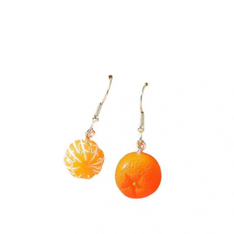 Teenager-Ohrring, Orange, Obst, Tropfen, zum Aufhängen, Lebensmittel-Ohrringe, Damen für Teenager, lustige weibliche Ohrringe, Schmuck, Geschenk, Edelstahl