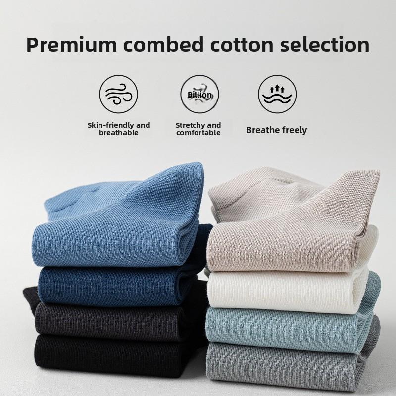 Men's Antibacterial and Deodorizing Long-fiber Cotton Short Socks with Good Breathability and Sweat Absorption, Anti-tear, and Bone-free.