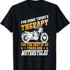 Lustiges Motorradfahrer Therapie Vintage Motorrad Biker Herren T-Shirt, 100% Baumwolle